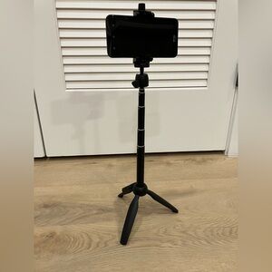 Adjustable Black Tripod Stand Selfie Stick Bluetooth Remote Control